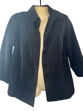 Vintage Tailored Black Button-Front Women's Blazer Jacket